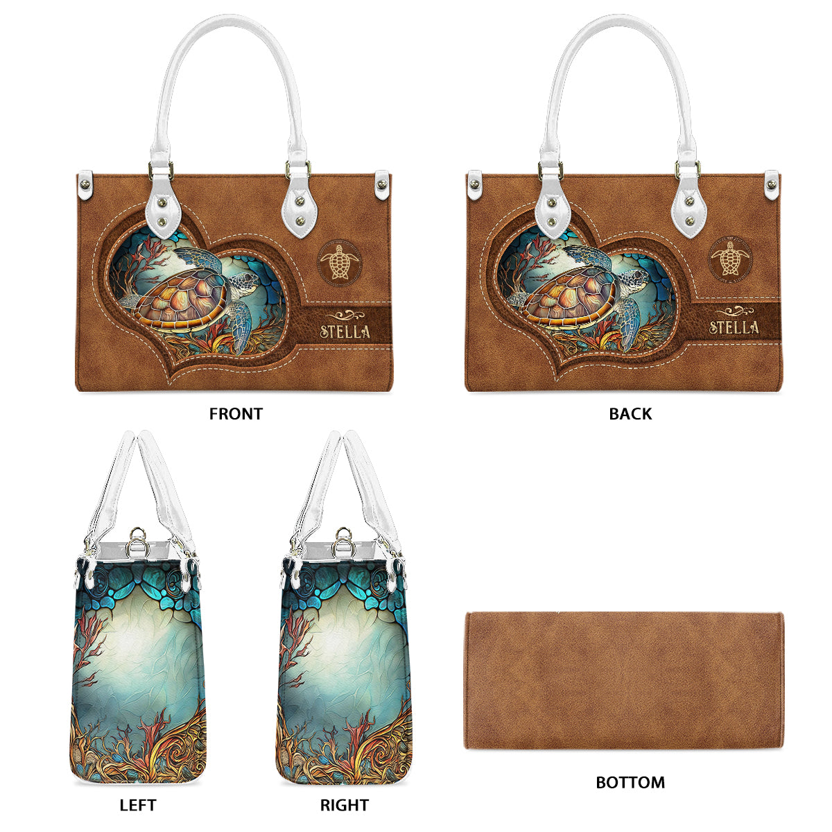 Turtle Lover - Personalisierte Handtasche aus Schildkrötenleder