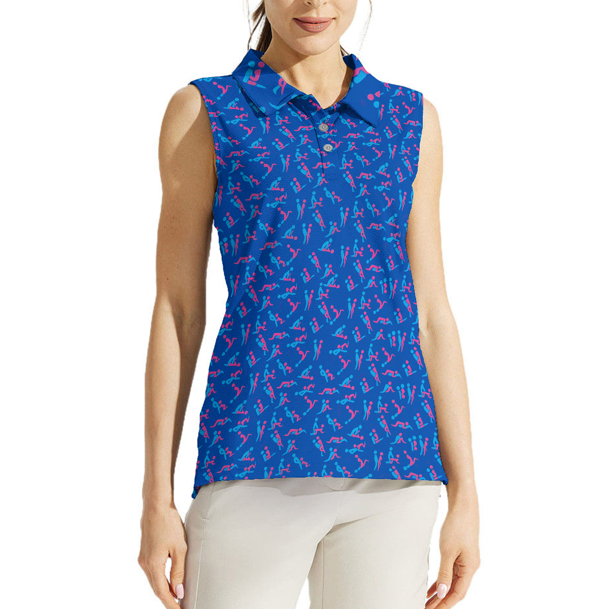 Funny Gift For Her - Personalized Couple Sleeveless Polo Shirt