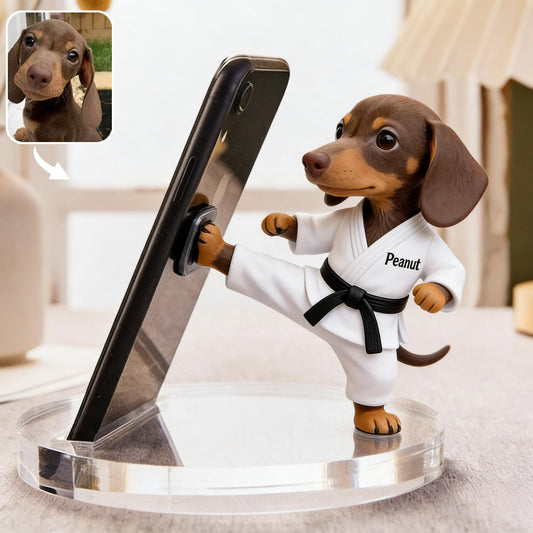 Geschenk für Tierbesitzer, Hundevater, Hundemutter,... - Personalisierter Hundetelefon/Tablet Halter