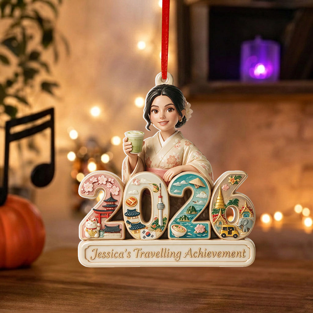 2026 Travel Achievement - Personalized Travelling Premium 3D Ornament