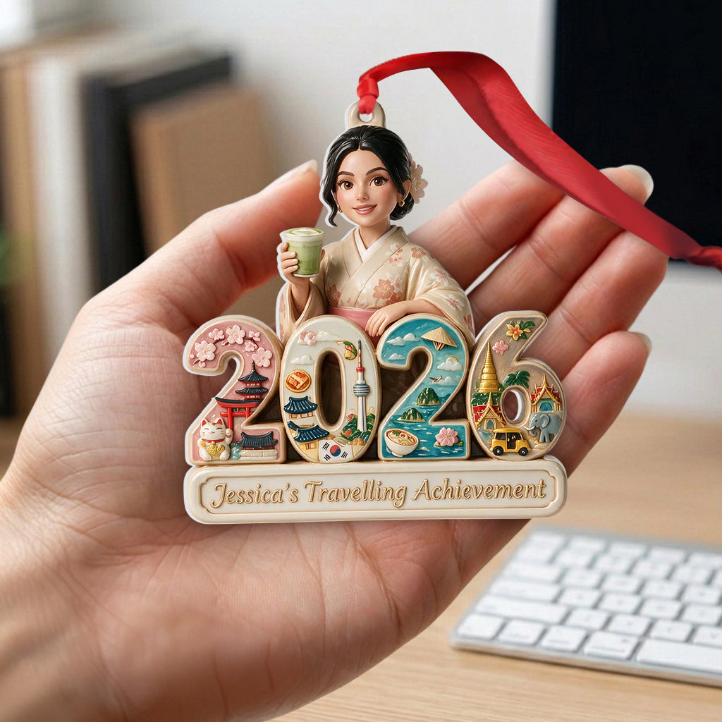 2026 Travel Achievement - Personalized Travelling Premium 3D Ornament
