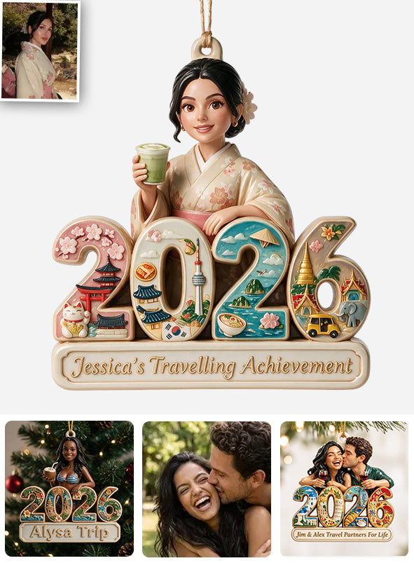 2026 Travel Achievement - Personalized Travelling Premium 3D Ornament