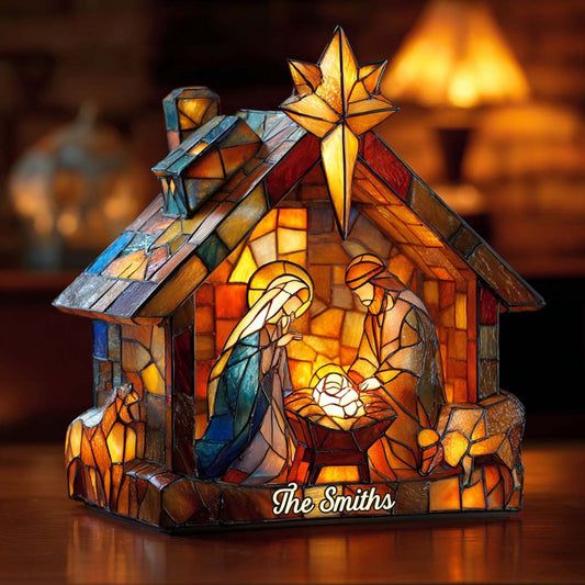 Die Heilige Nacht – Personalisierte christliche Acryl-LED-Nachtleuchte