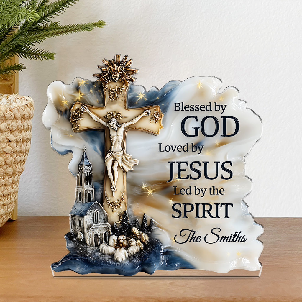 Blessed By God - Personalized Christian Custom Shaped Acrylic Plaque