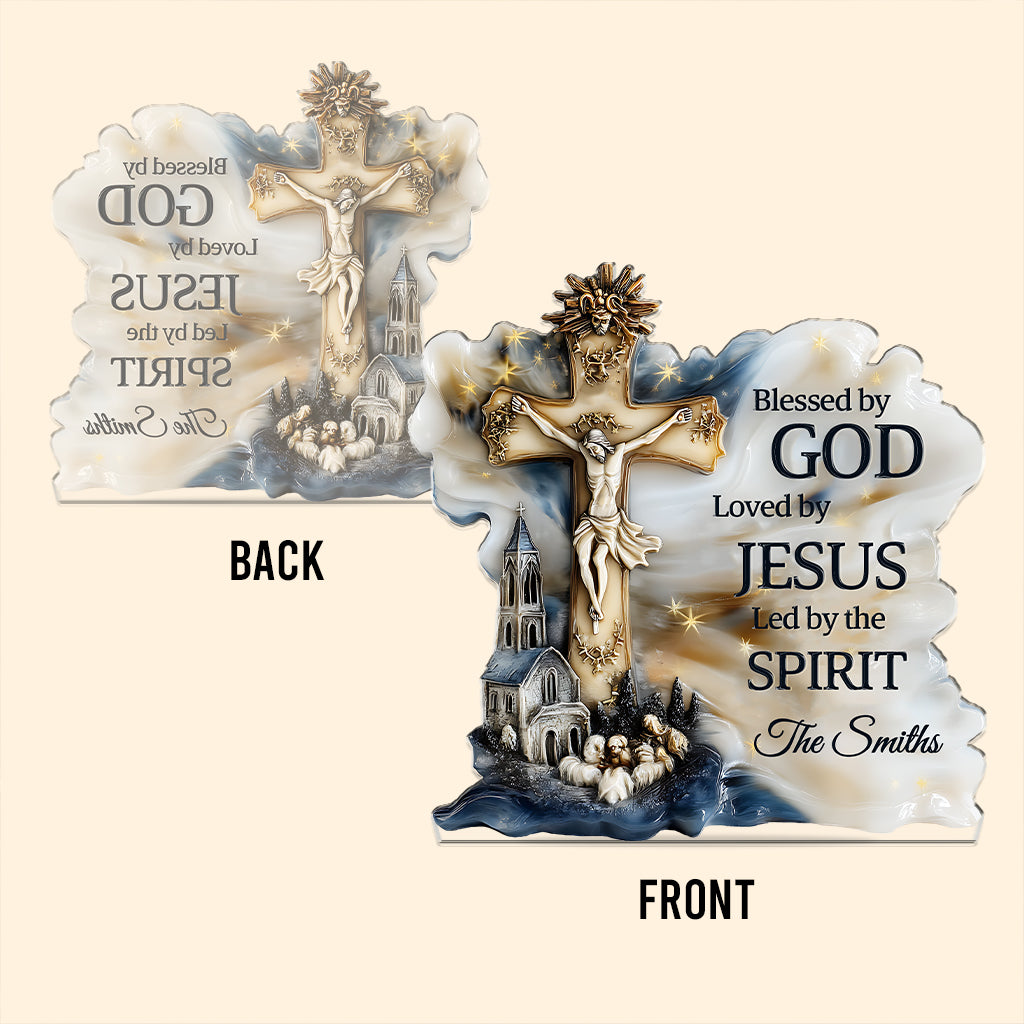 Blessed By God - Personalized Christian Custom Shaped Acrylic Plaque