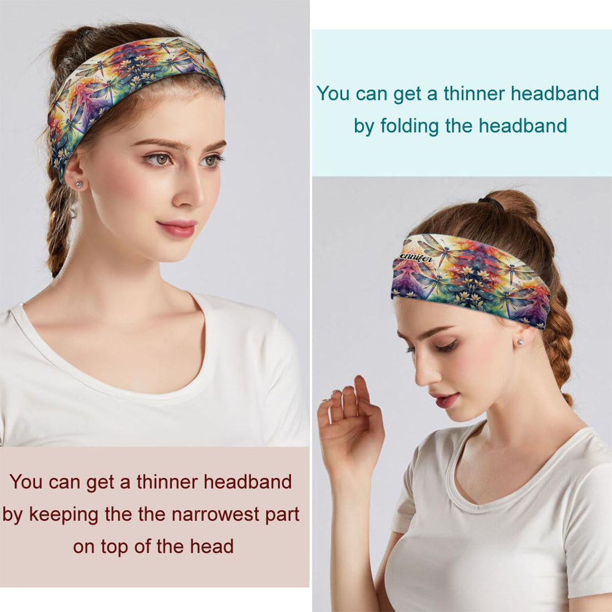 Love Dragonfly - Bandeau/Turban unisexe personnalisé avec motif libellule