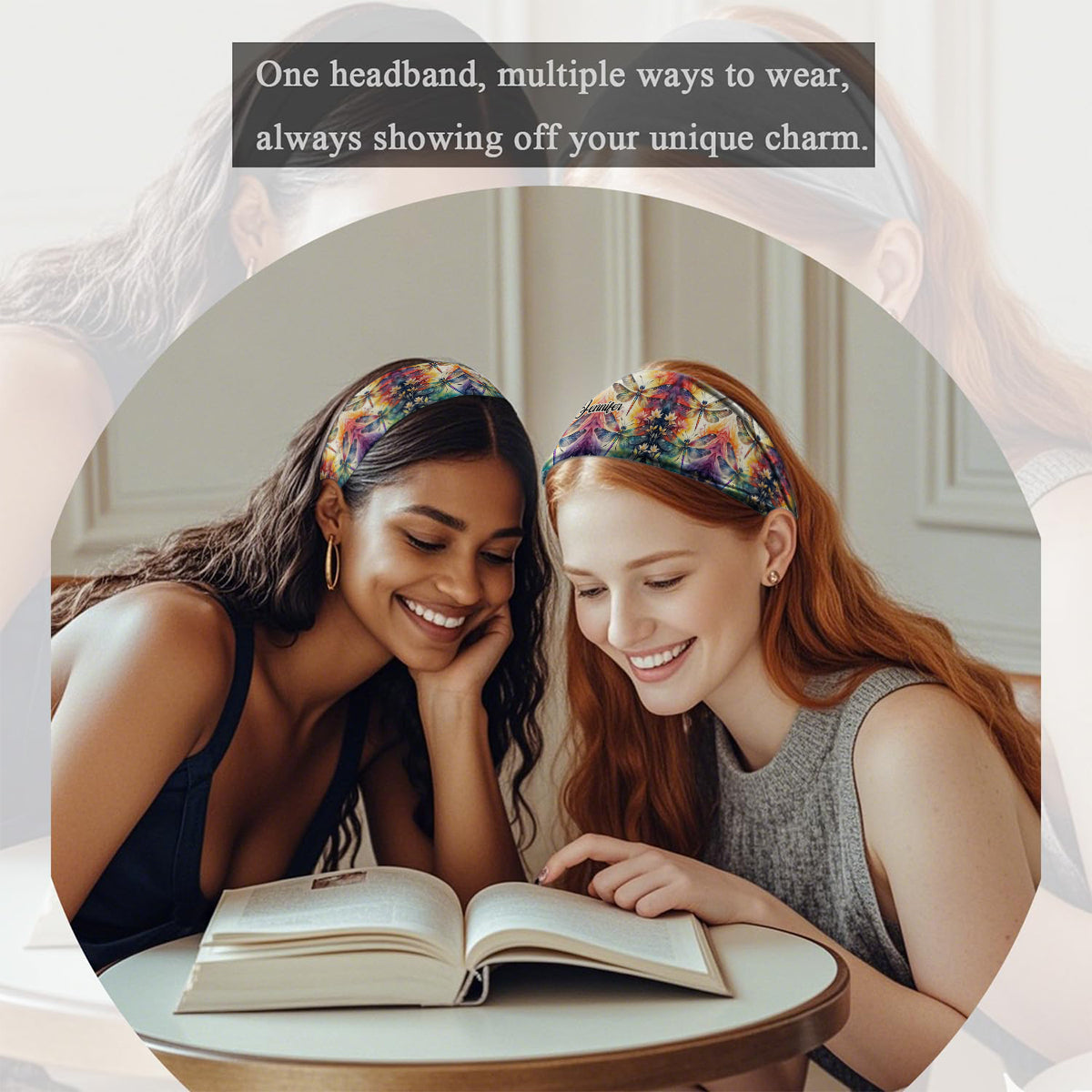 Love Dragonfly - Bandeau/Turban unisexe personnalisé avec motif libellule