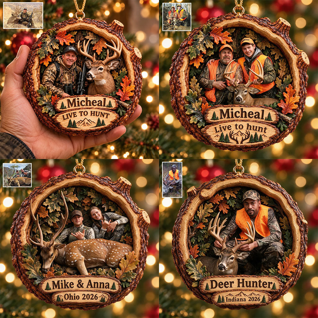 Hunter Gift, Christmas Decor - Personalized Hunting Premium 3D Ornament