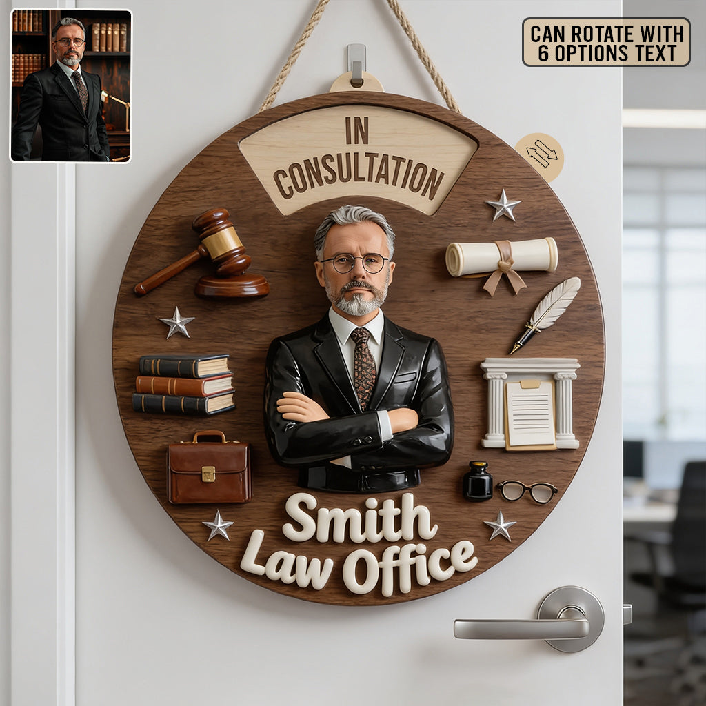 Justice Begins - Personalized Lawyer Spinner Sign Custom Shape
