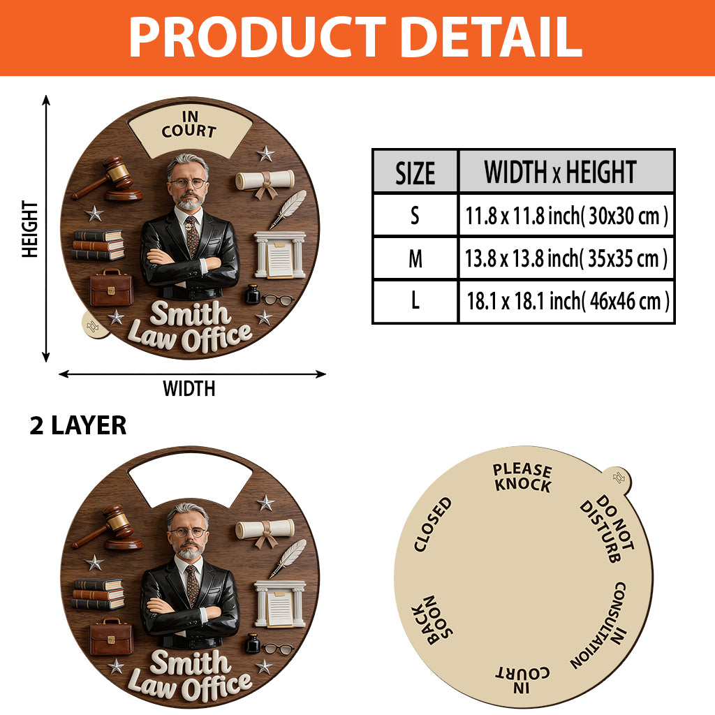 Justice Begins - Personalized Lawyer Spinner Sign Custom Shape