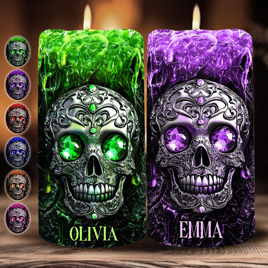 Spooky Season - Personalized Skull Flameless Candle
