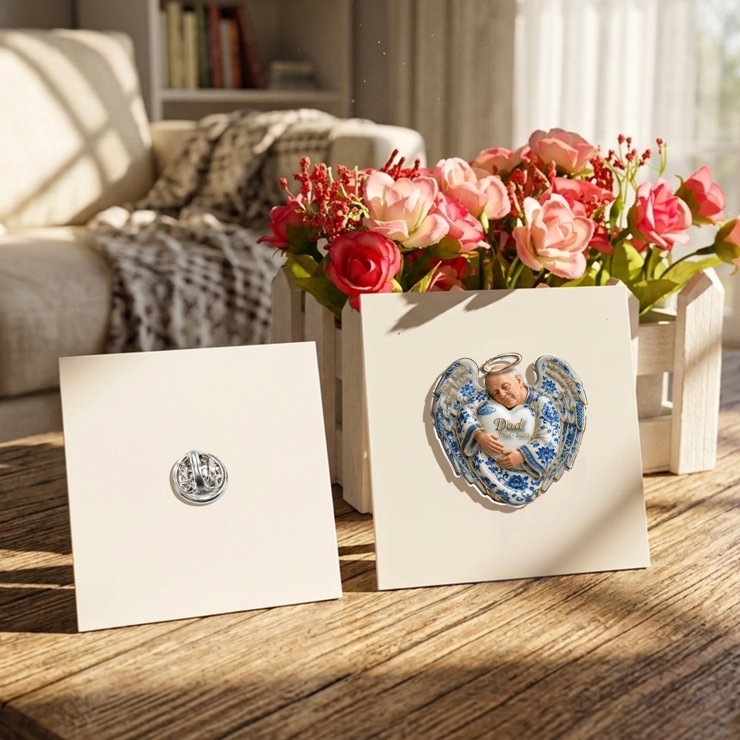 Your Wings Were Ready But My Heart Was Not - Personalized Memorial 3D Embossed Enamel Pin