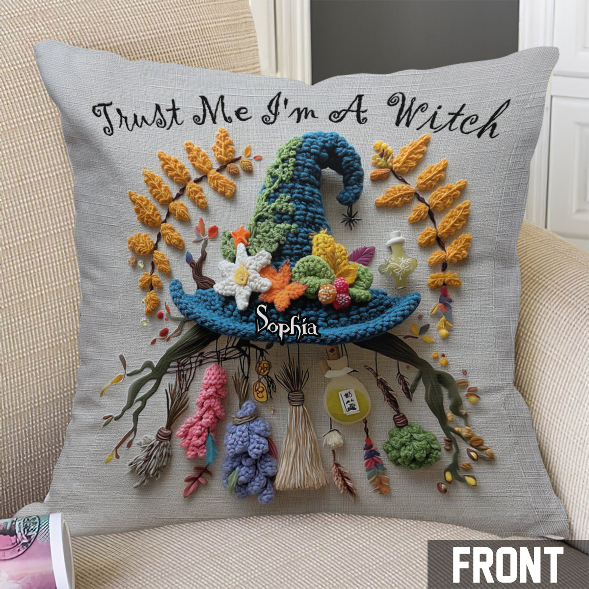 Trust Me I'm A Witch - Personalized Witch Throw Pillow