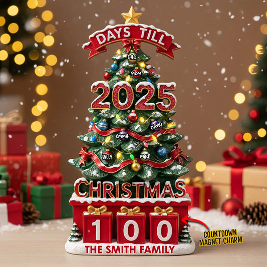 Weihnachtscountdown – Personalisierte, austauschbare Familienplakette