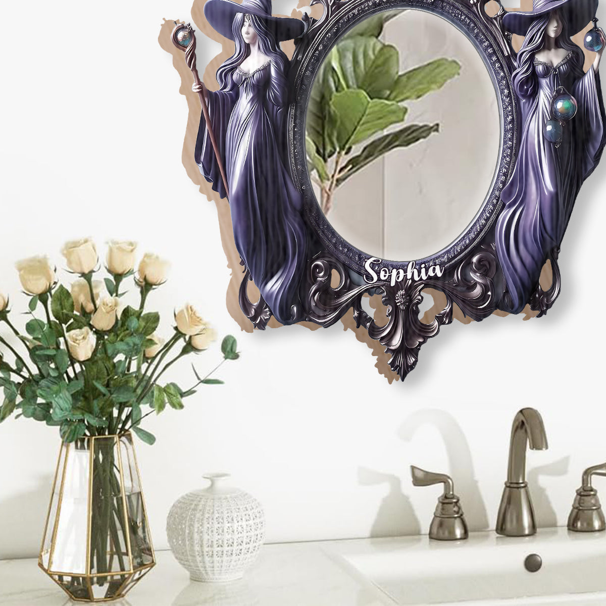 Three Witches - Personalized Witch Wall Hanging Mirror