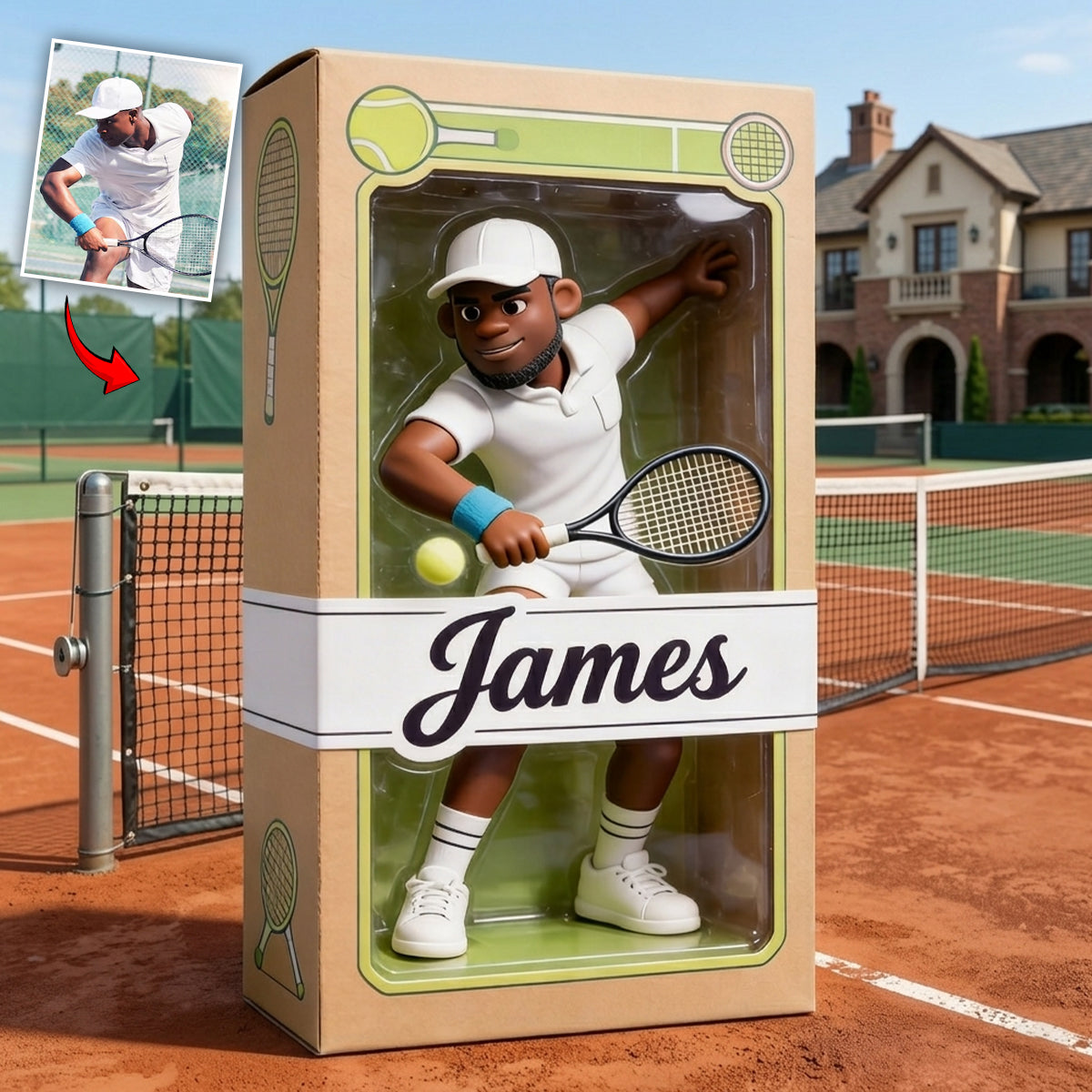 Jeder Sport - Tennis, Volleyball, Fußball, Baseball... - Personalisierte Tennis Acrylplakette in Sonderform