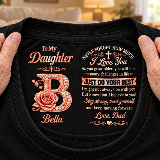 Cadeau pour Fille, Fils - N'oublie Jamais Combien Je T'aime - T-shirt Message Caché Personnalisé