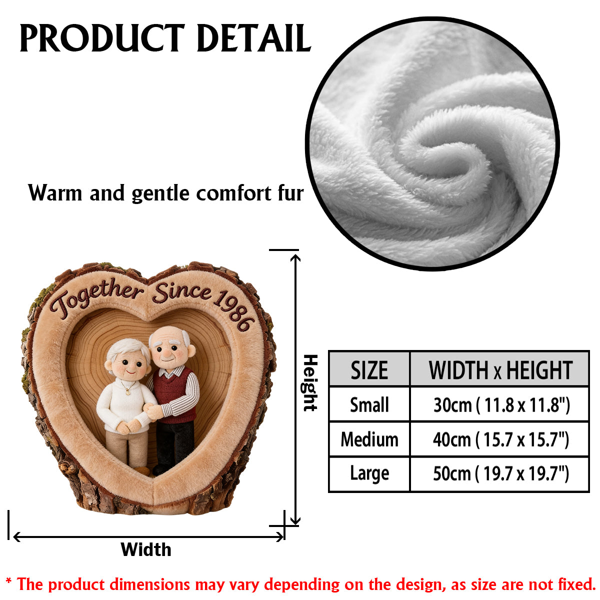 Heart Tree Hollow - Personalized Couple Premium Faux Fur Pillow
