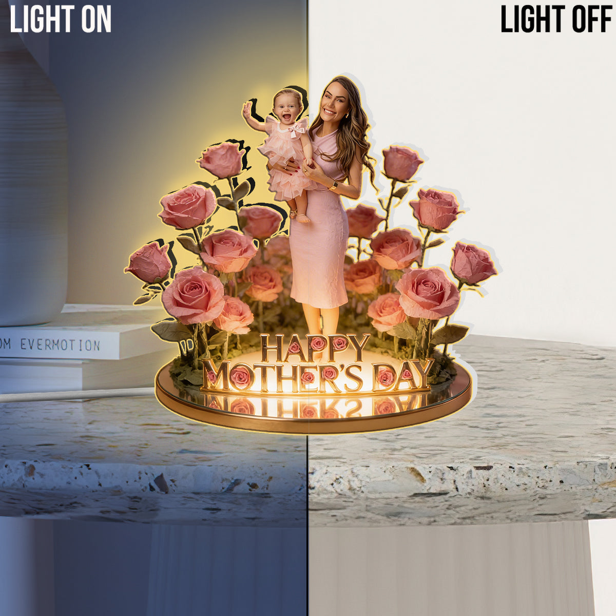 Jardin de Mère Grand-mère - Lampe de Nuit LED Acrylique Personnalisée