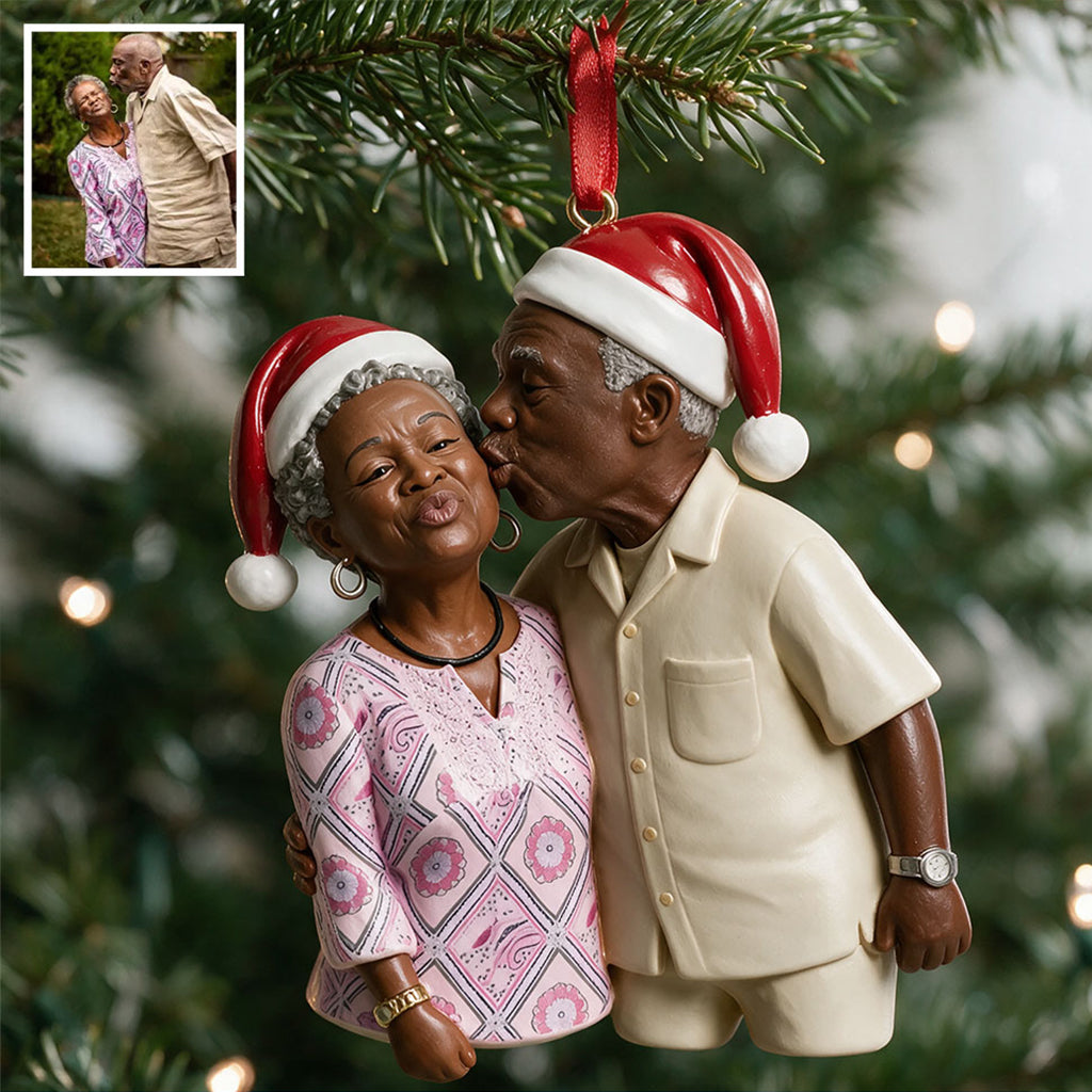 Funny Caricature Ornament For Any Photo - Personalized Couple Ornament