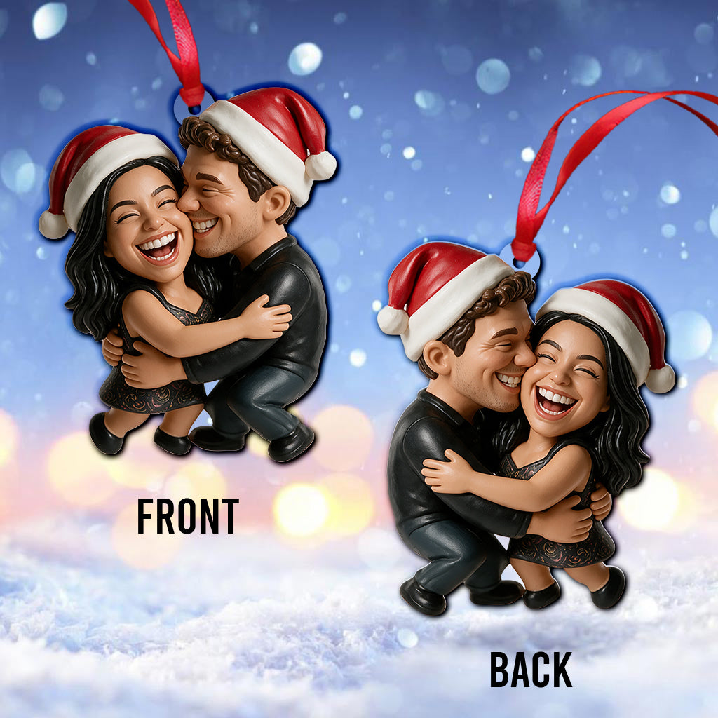 Funny Caricature Ornament For Any Photo - Personalized Couple Ornament