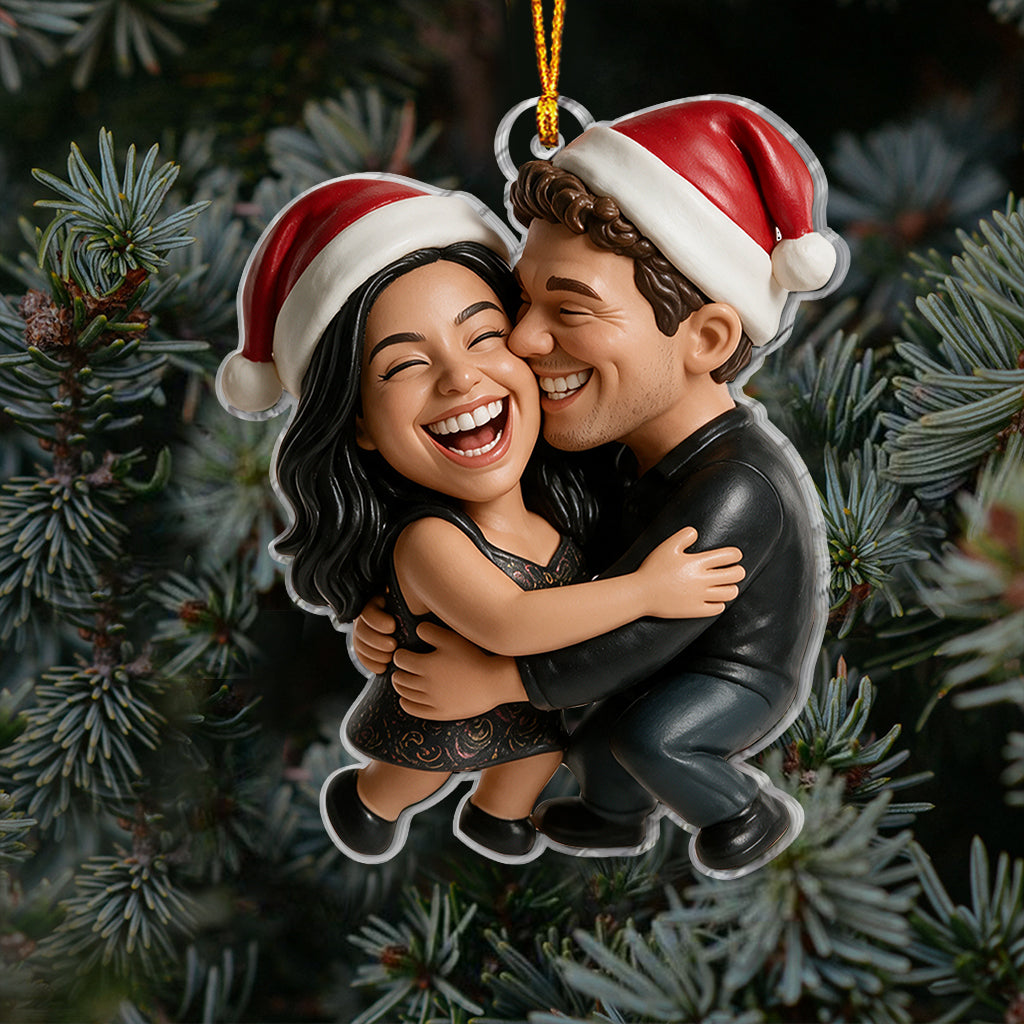 Funny Caricature Ornament For Any Photo - Personalized Couple Ornament