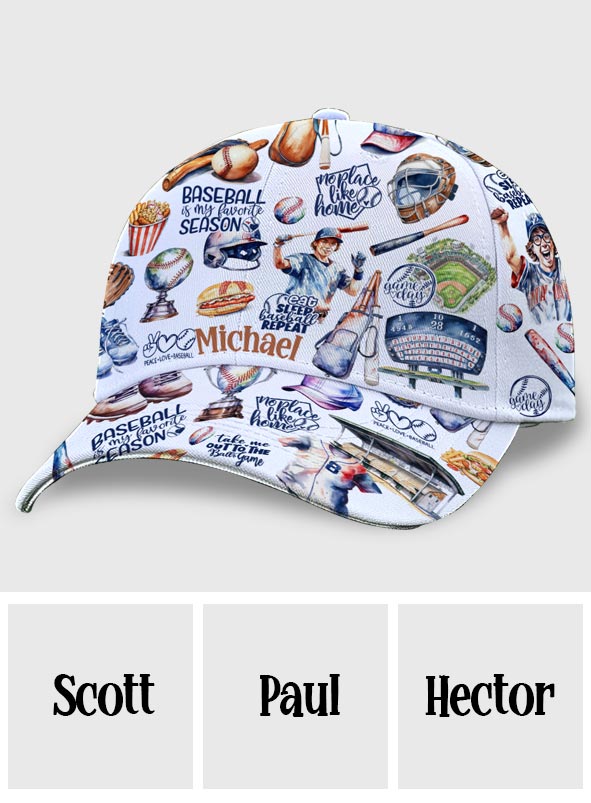J'adore la saison de baseball ! Casquette de baseball classique personnalisée