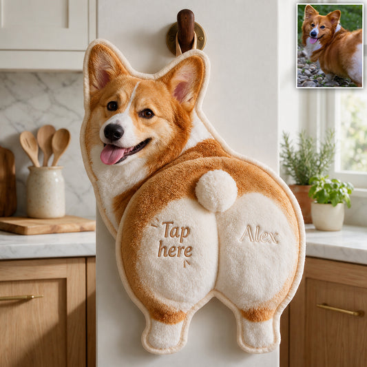 Cliquez ici - Serviette de main personnalisée pour chien