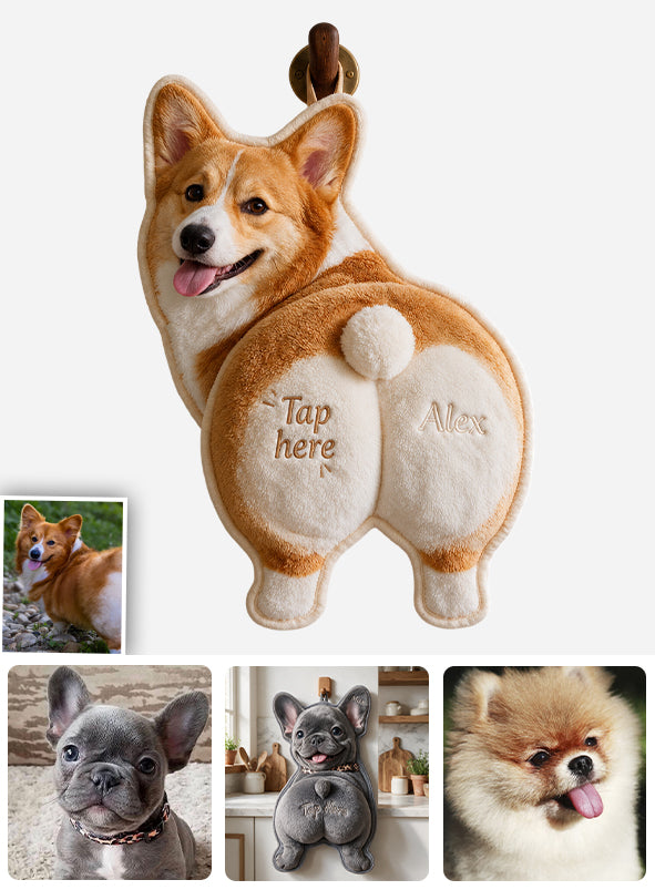 Tap Here - Personalized Dog Hand Towel