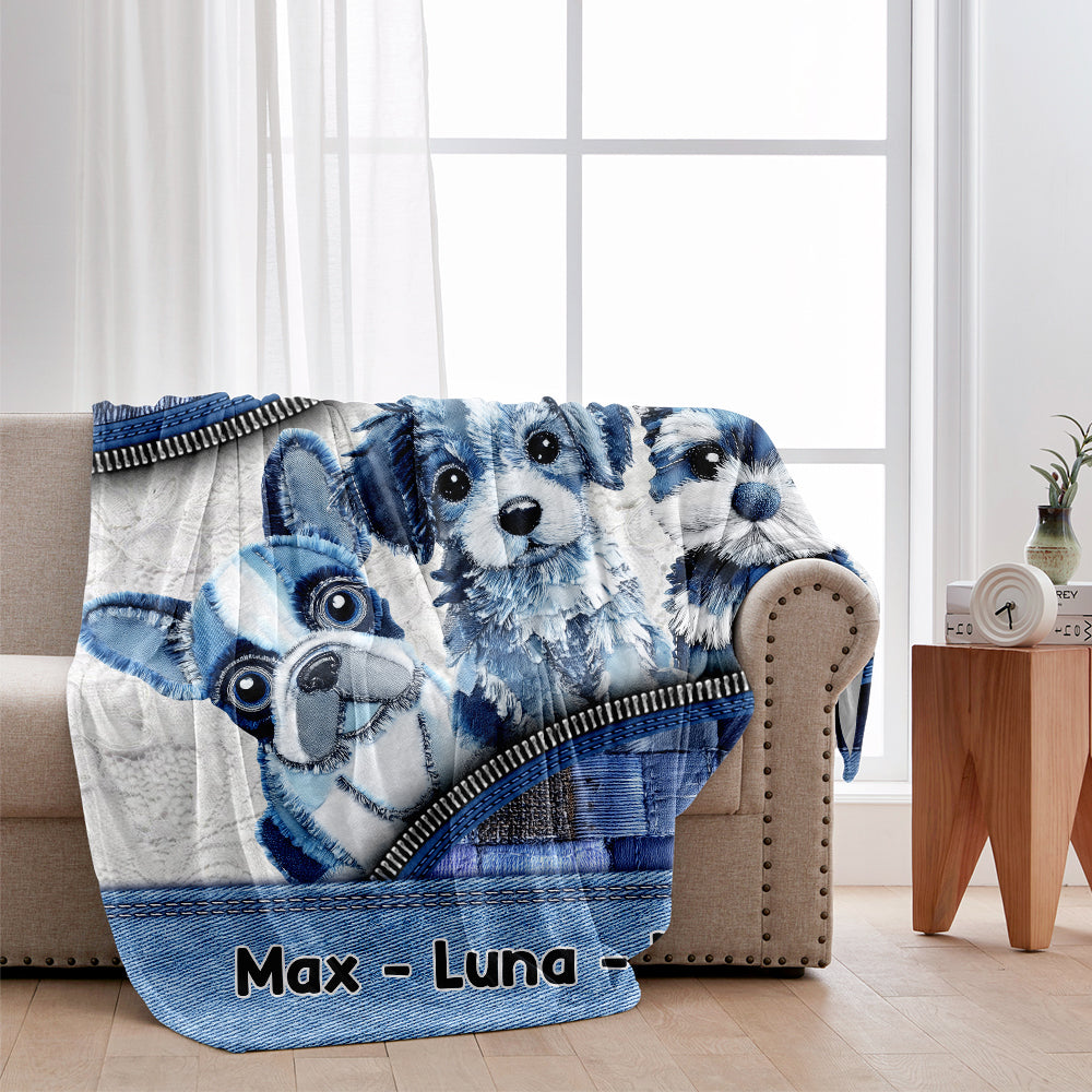 Niedliche Hunde – personalisierte Hundedecke
