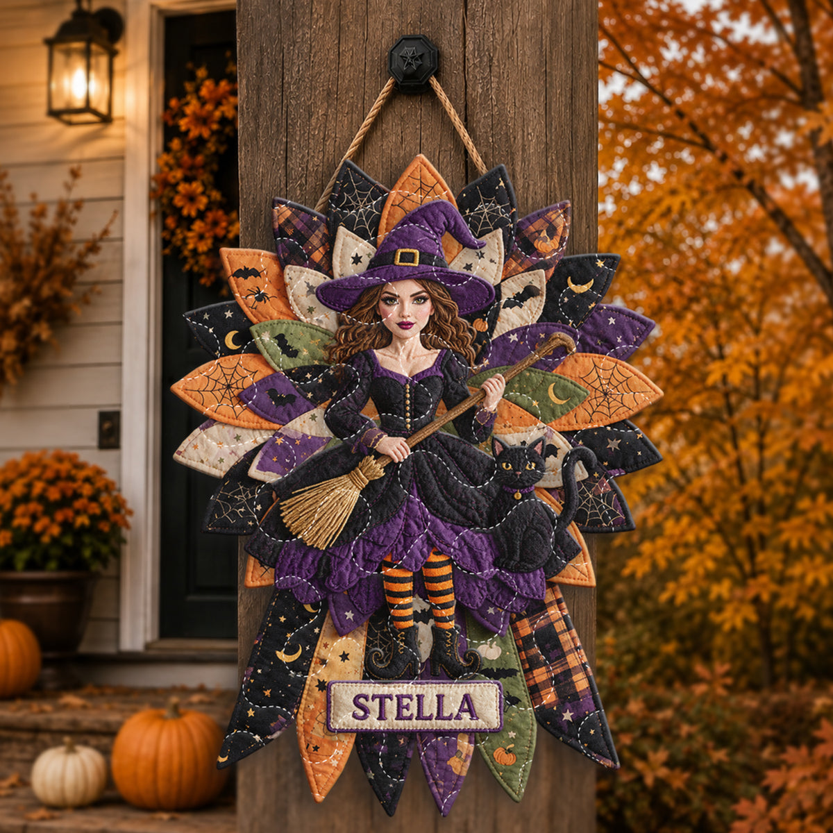 Halloween Hexe - Personalisierter Hexen Türhänger