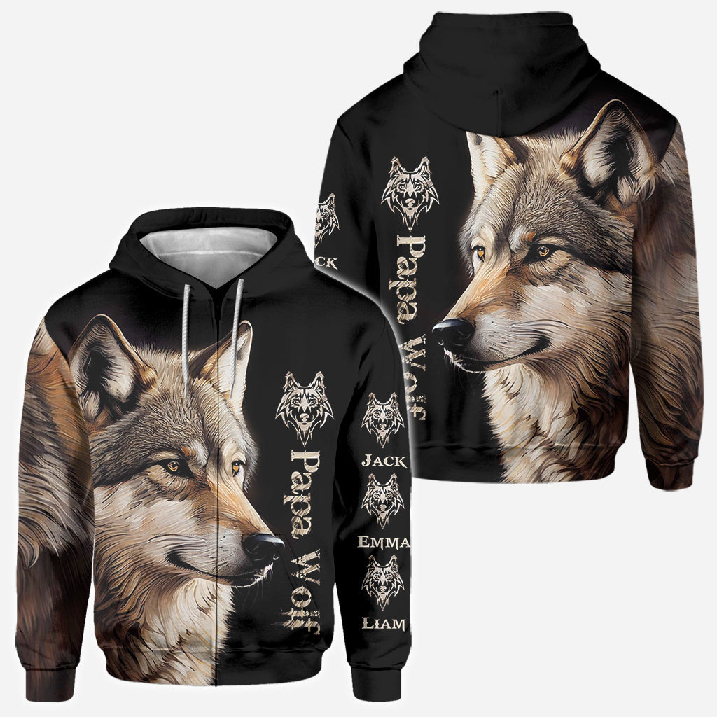 Papa Wolf - Personalized Father All Over Shirt