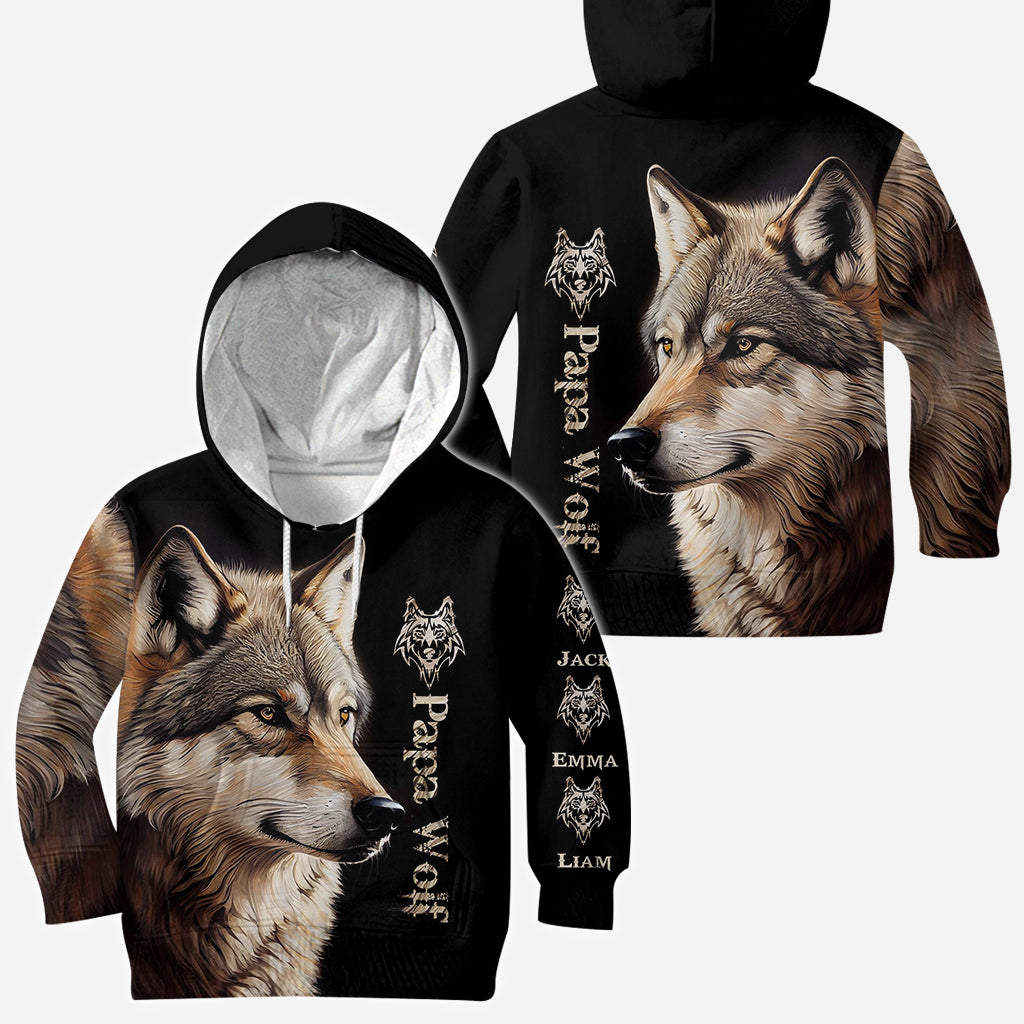 Papa Wolf - Personalized Father All Over Shirt