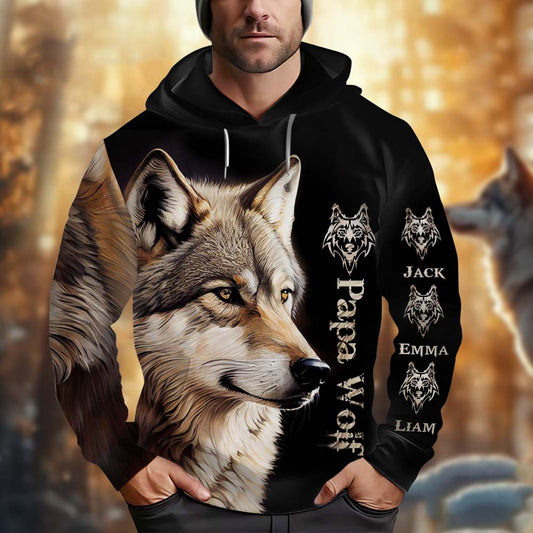 Papa Wolf - Personalized Father All Over Shirt