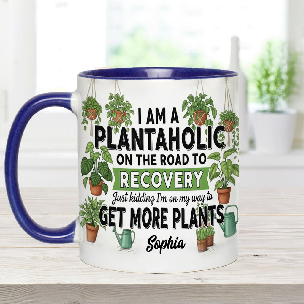 Accro aux plantes en voie de guérison - Mug personnalisé sur le thème du jardinage