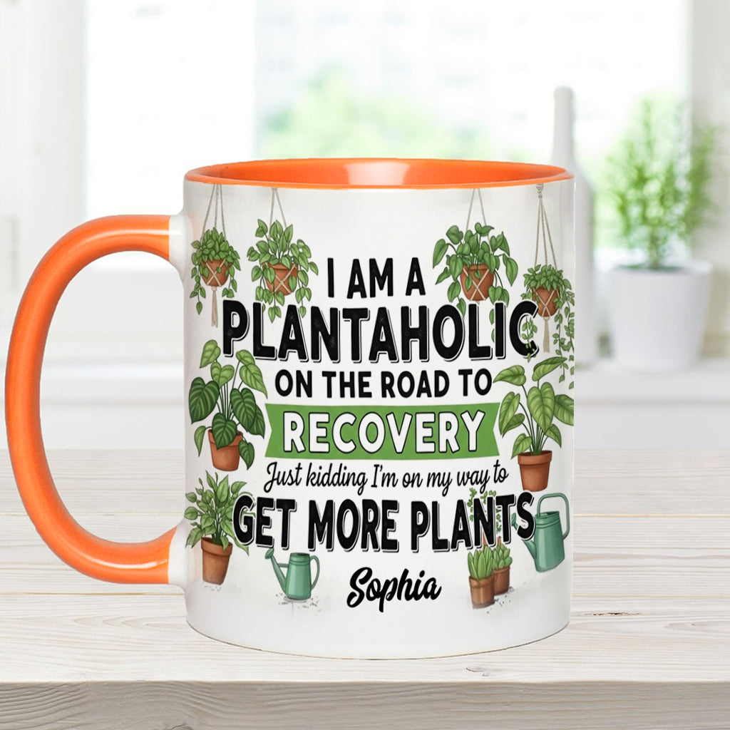 Accro aux plantes en voie de guérison - Mug personnalisé sur le thème du jardinage