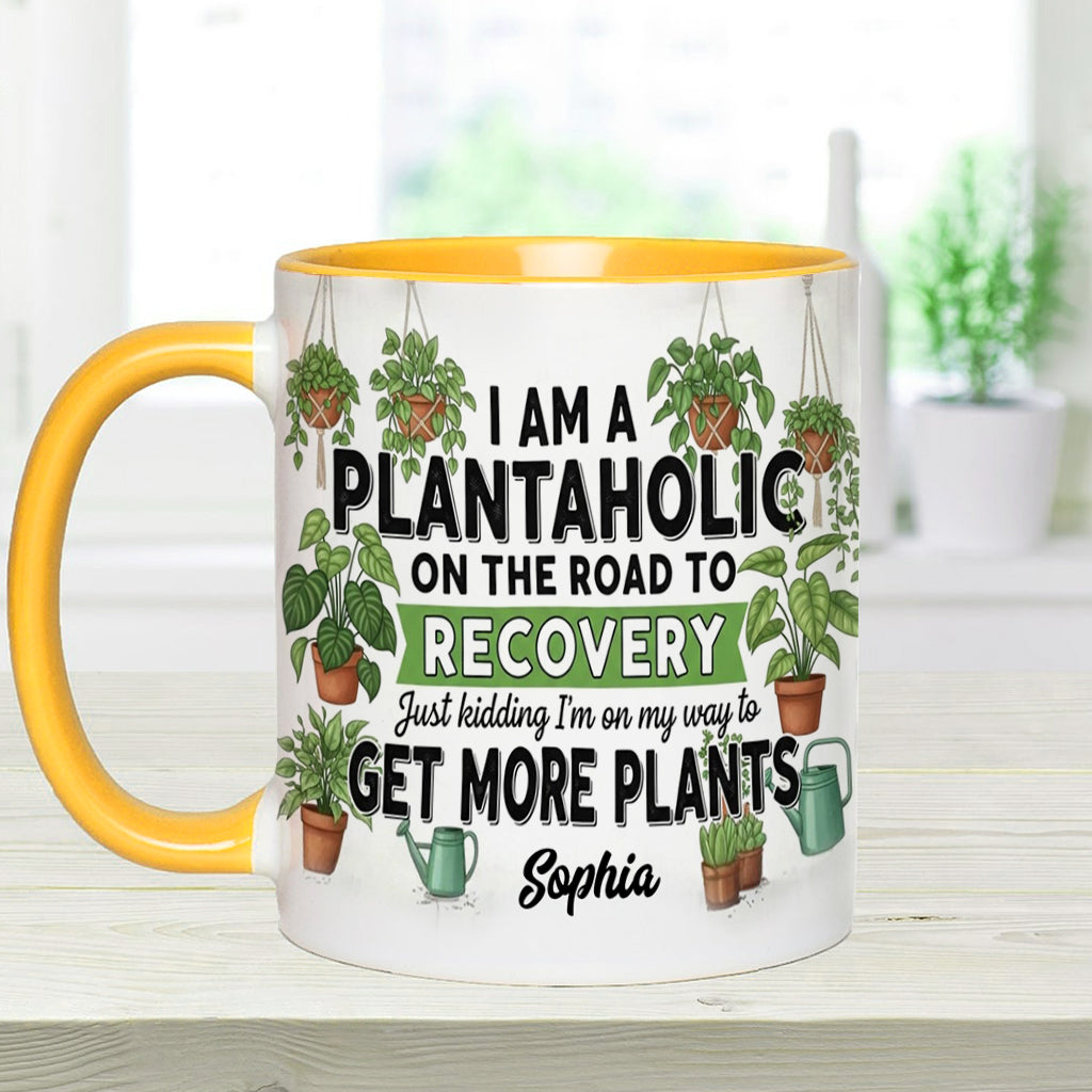 Accro aux plantes en voie de guérison - Mug personnalisé sur le thème du jardinage
