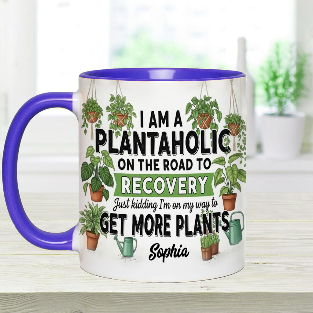 Accro aux plantes en voie de guérison - Mug personnalisé sur le thème du jardinage