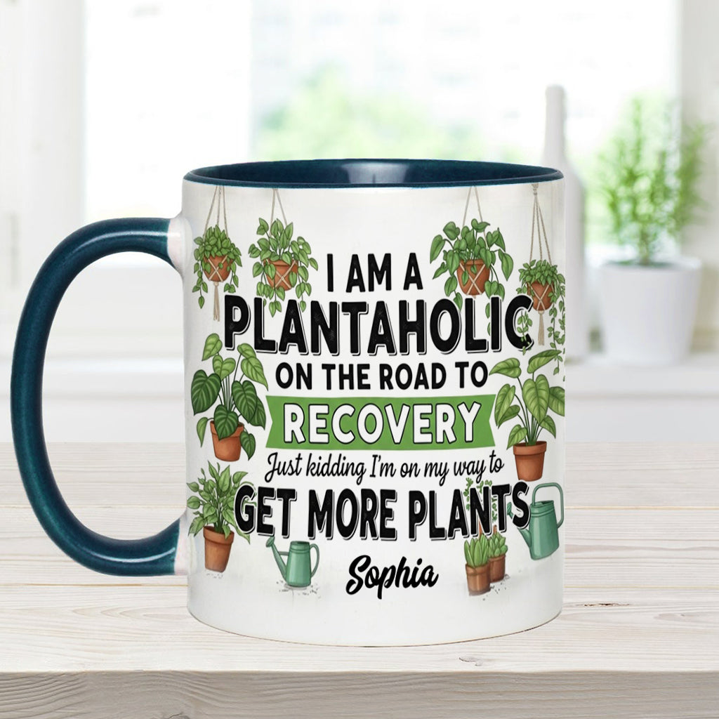 Accro aux plantes en voie de guérison - Mug personnalisé sur le thème du jardinage