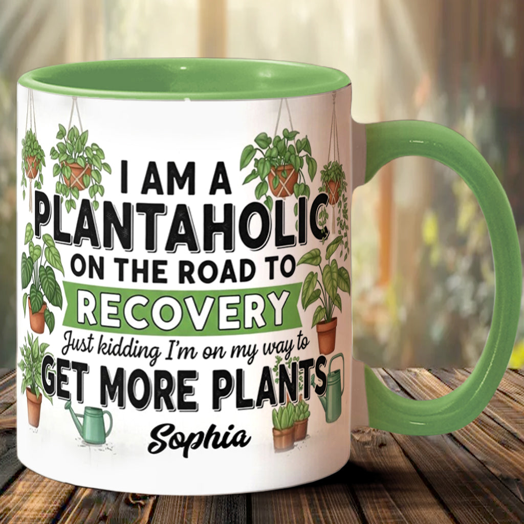 Accro aux plantes en voie de guérison - Mug personnalisé sur le thème du jardinage