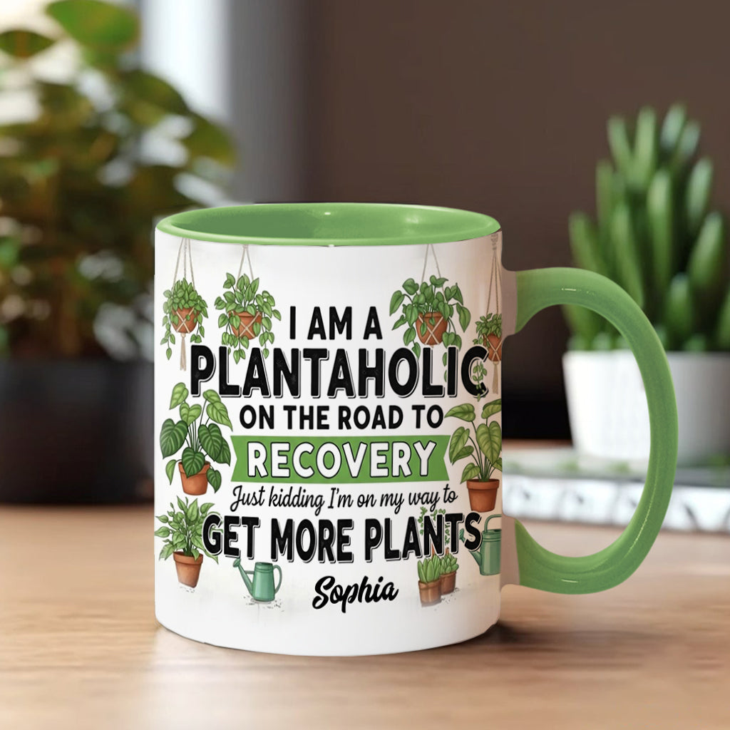 Accro aux plantes en voie de guérison - Mug personnalisé sur le thème du jardinage