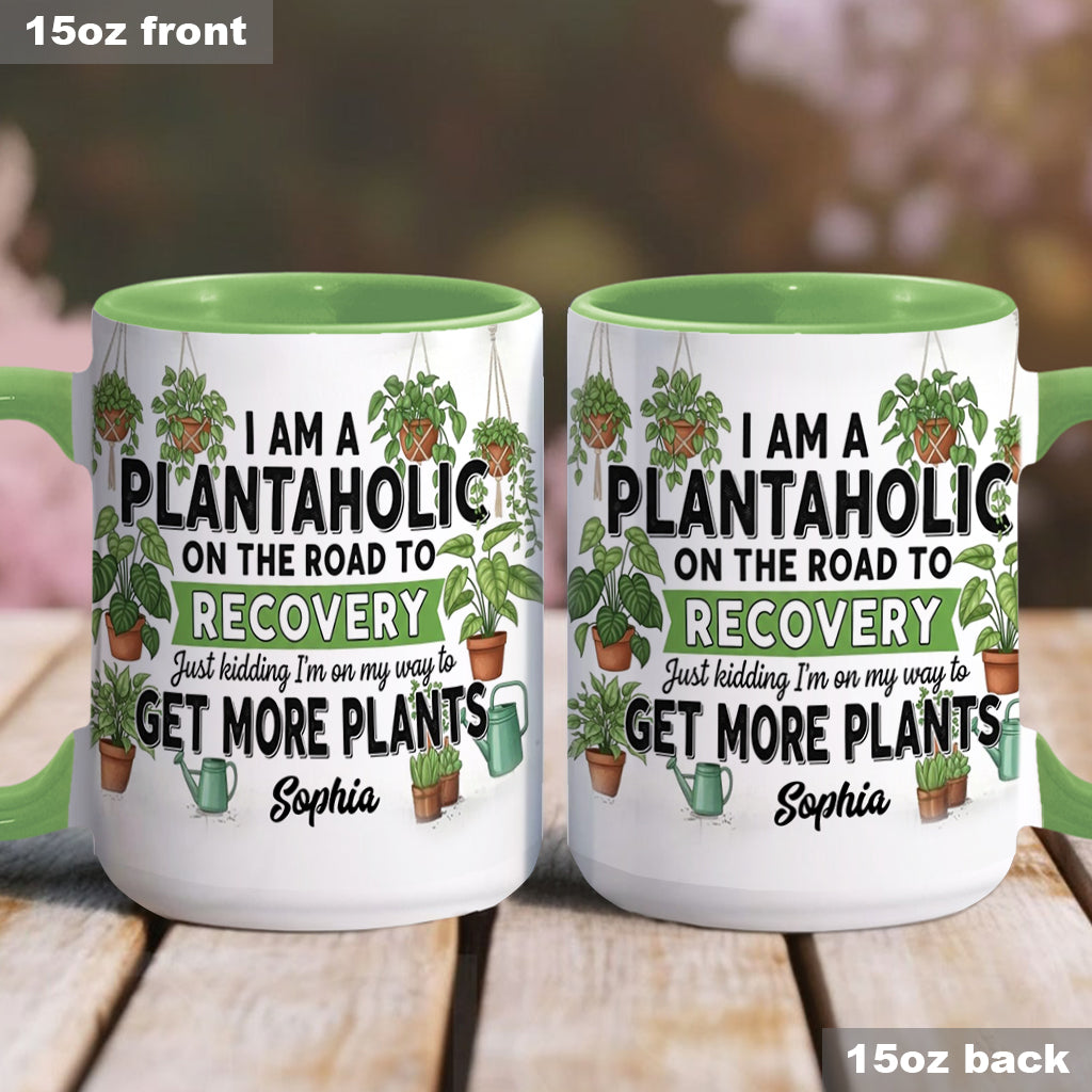 Accro aux plantes en voie de guérison - Mug personnalisé sur le thème du jardinage
