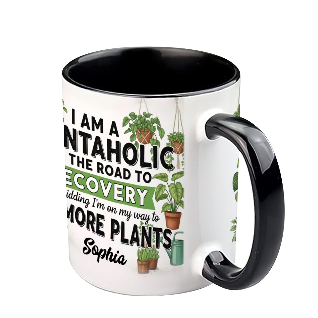 Accro aux plantes en voie de guérison - Mug personnalisé sur le thème du jardinage