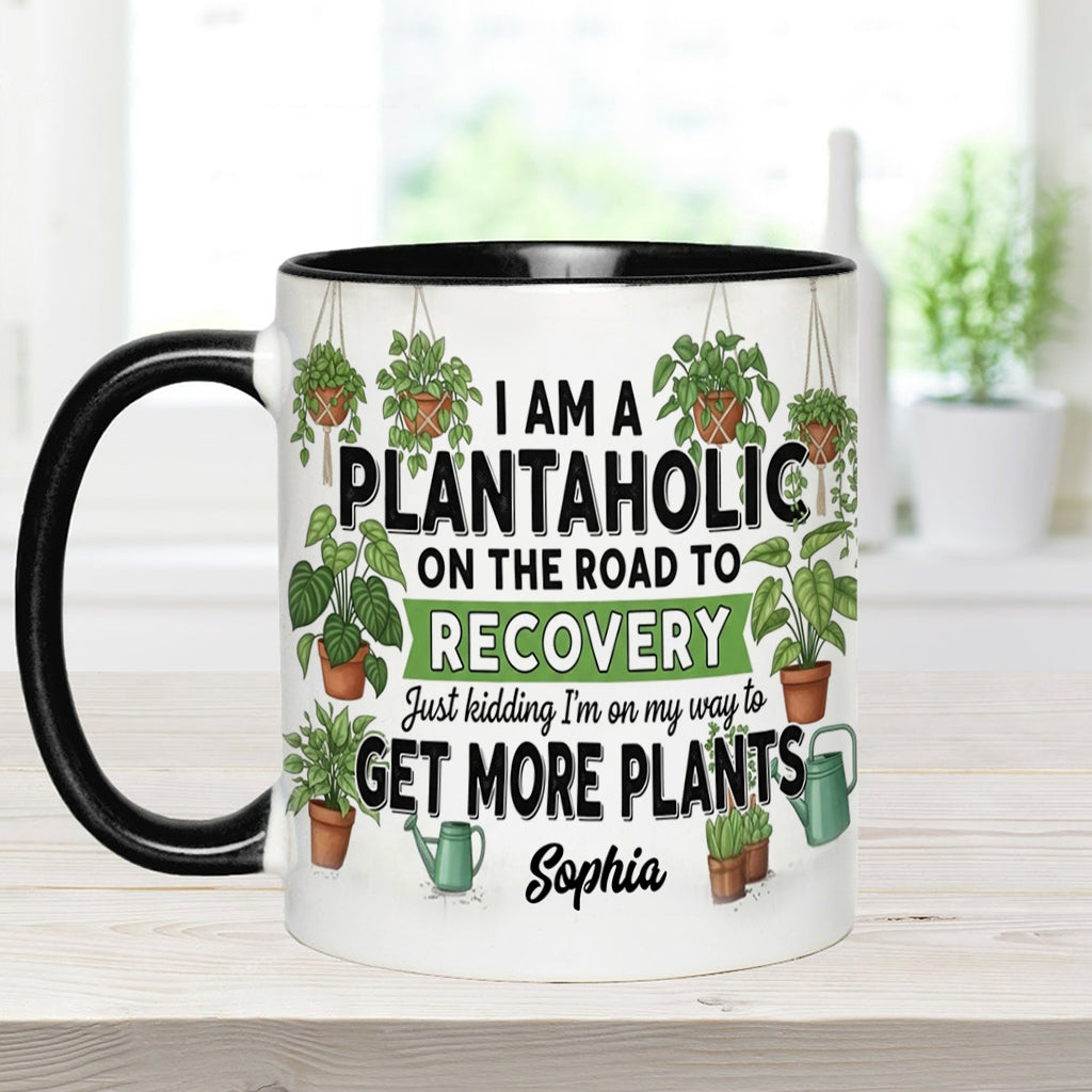 Accro aux plantes en voie de guérison - Mug personnalisé sur le thème du jardinage