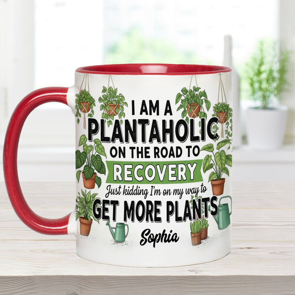 Accro aux plantes en voie de guérison - Mug personnalisé sur le thème du jardinage