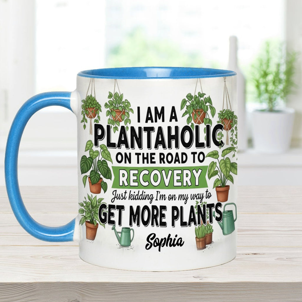 Accro aux plantes en voie de guérison - Mug personnalisé sur le thème du jardinage