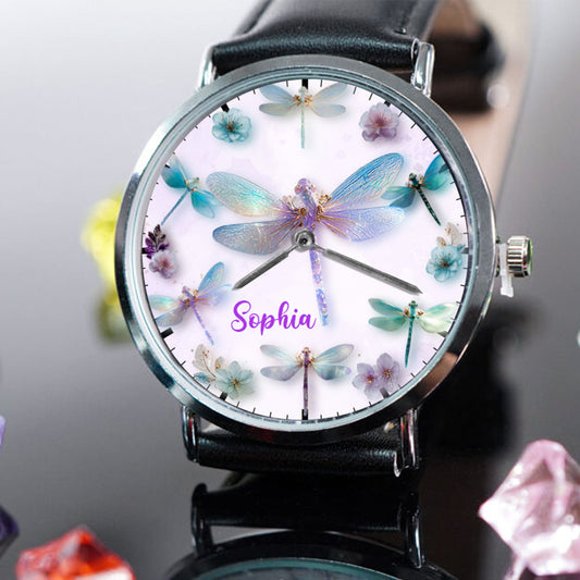 Libellules aux ailes murmurantes - Montre-bracelet libellule personnalisée
