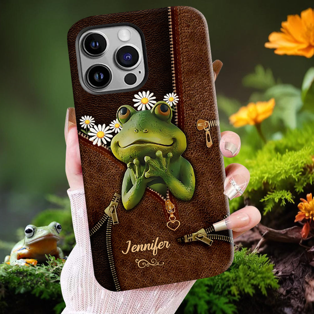 Niedliche Frösche – Personalisierte Handyhülle mit Frosch-Vollbilddruck
