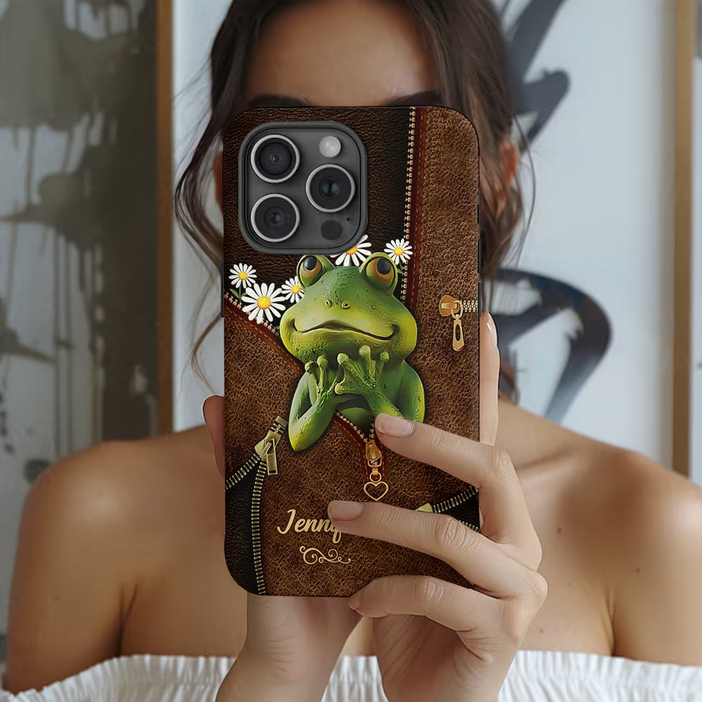 Niedliche Frösche – Personalisierte Handyhülle mit Frosch-Vollbilddruck