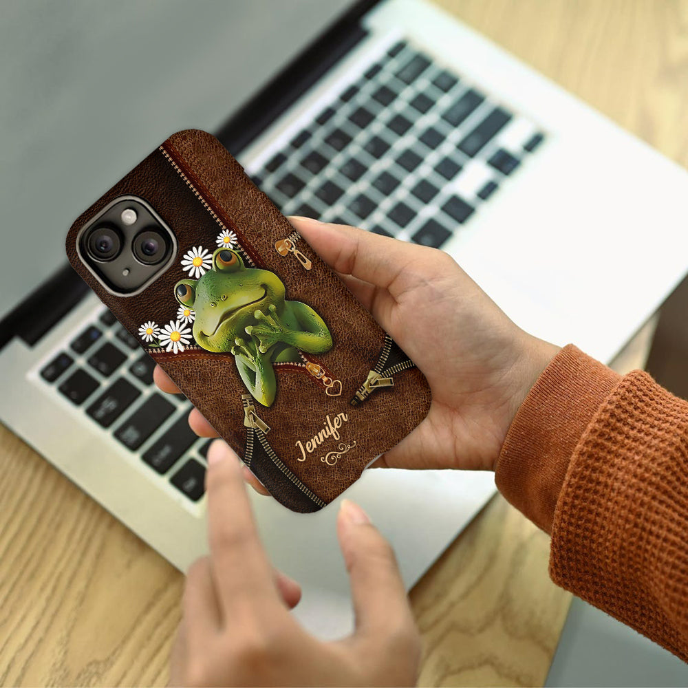 Niedliche Frösche – Personalisierte Handyhülle mit Frosch-Vollbilddruck